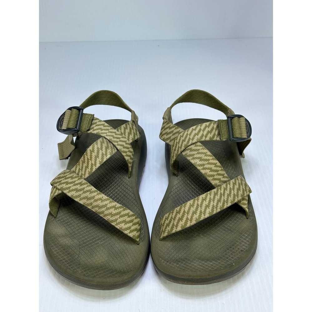 Chaco Z Cloud Mens 10 Olive Green Chevron Straps Sport Hiking Sandals J106765